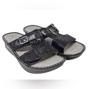 NWOB*** Alegria Peggy Hibiscus Leather Adjustable Slides Size 38